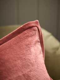 Velvet & Cotton Linen Rectangular Cushion Cover - Deep Red - thumbnail 3