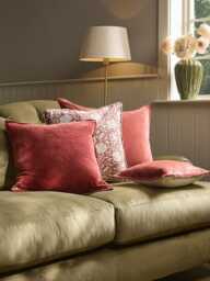 Velvet & Cotton Linen Rectangular Cushion Cover - Deep Red - thumbnail 5