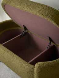 Khaki Boucle Storage Bench - thumbnail 3