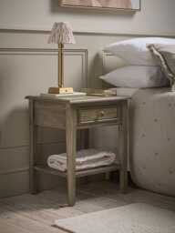 Camille Bedside Table - Limewashed - thumbnail 1