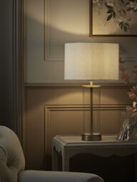 Glass & Brass Column Table lamp - thumbnail 2