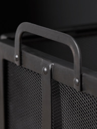 Black Iron Panel Fire Screen - thumbnail 2