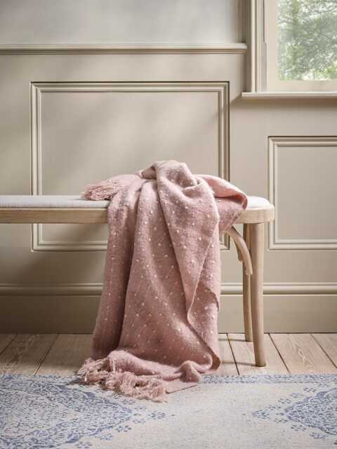 Dusty Pink French Knot Throw - image 1