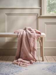 Dusty Pink French Knot Throw