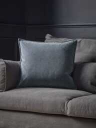 Velvet Square Cushion Cover - Dusky Blue - thumbnail 4