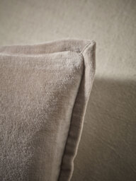Velvet & Cotton Linen Rectangular Cushion Cover - Putty - thumbnail 2