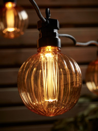 Fluted Globe Festoon Lights - Amber - thumbnail 3