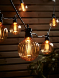 Fluted Globe Festoon Lights - Amber - thumbnail 2