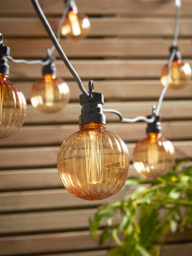 Fluted Globe Festoon Lights - Amber - thumbnail 1