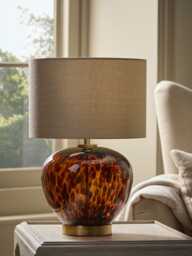 Tortoiseshell Glass Table Lamp