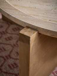 Travertine Round Coffee Table - thumbnail 4
