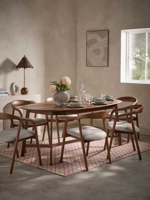 Walnut Extendable Oval Dining Table - 6 to 8 Seater - image 1