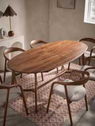 Walnut Extendable Oval Dining Table - 6 to 8 Seater - thumbnail 2