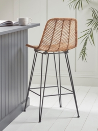 Chevron Flat Rattan Counter Stool - thumbnail 2