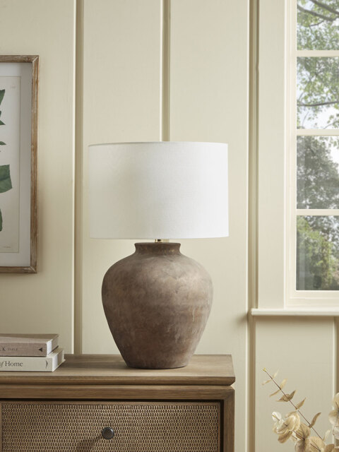 Aged Ceramic Table Lamp - image 1