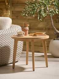 Round Acacia Side Table