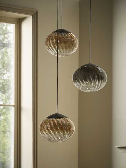 Amber Spiral Glass Chandelier - image 1