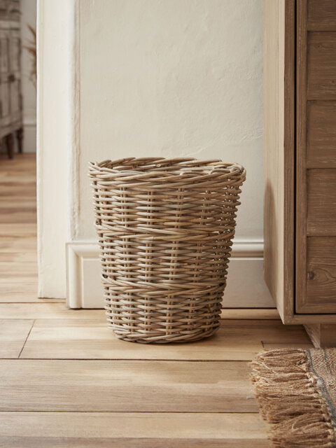 Rattan Waste Paper Basket - Round - image 1