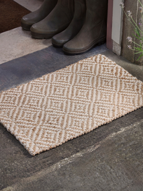 Braided Jute Diamond Doormat - image 1