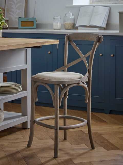 Oak Cross Back Counter Stool - Natural - image 1