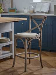 Oak Cross Back Counter Stool - Natural