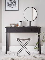 Bergen Oak Dressing Table - Black - thumbnail 1