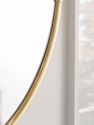 French Round Wall Mirror - Brass - thumbnail 3