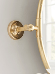 French Round Wall Mirror - Brass - thumbnail 2