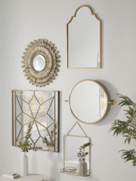 French Round Wall Mirror - Brass - thumbnail 4