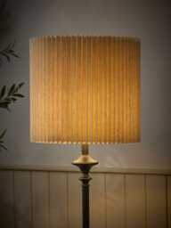 40cm Tall  Natural Linen Vintage Pleated Shade - thumbnail 2
