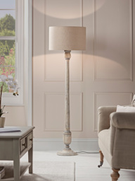 Grey Washed Turned Floor Lamp - thumbnail 2