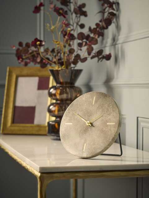 Circular Travertine Clock - image 1