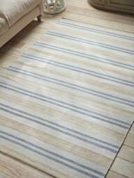 French Blue Striped Rug - thumbnail 1
