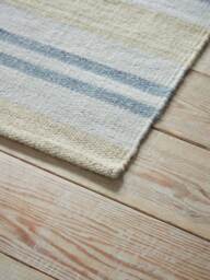 French Blue Striped Rug - thumbnail 2