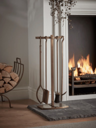 Tall Brass Fireside Set - thumbnail 1
