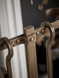Tall Brass Fireside Set - thumbnail 2