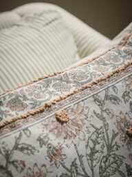Embroidered Hand Block Printed Cushion Cover - Large - thumbnail 4