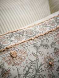 Embroidered Hand Block Printed Cushion Cover - Large - thumbnail 5