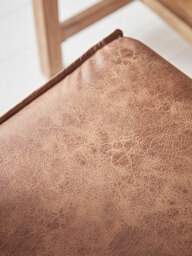 Two Leather Counter Stools - thumbnail 3