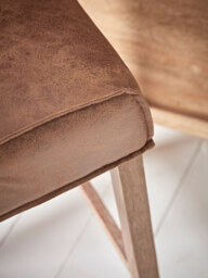 Two Leather Counter Stools - thumbnail 4