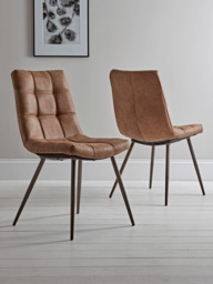 Soho Tan Faux leather Upholstered Dining Chair - Set of 2