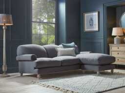 Kiruna Chaise Right Hand Facing Sofa - Mink Grey Opulent Cotton Velvet - thumbnail 4