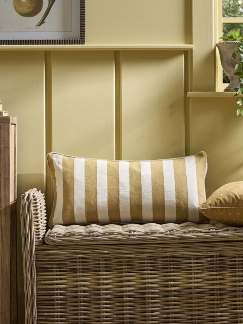 Classic Stripe Cushion - Ochre