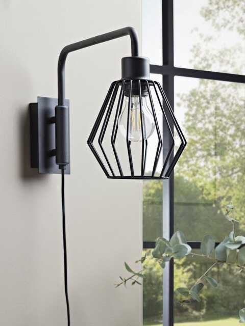 Caged Industrial Wall Light - image 1