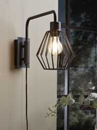 Caged Industrial Wall Light - thumbnail 3