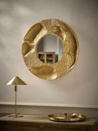Round Textured Brass Mirror - thumbnail 1