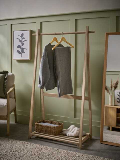 Oak Clothes Rail - image 1
