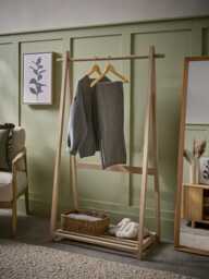 Oak Clothes Rail - thumbnail 1