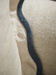 Scalloped Square Cushion Cover - Steel Blue - thumbnail 3