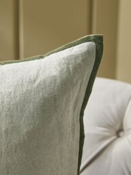 Velvet & Cotton Linen Large Square Cushion Cover - Moss Green - thumbnail 4
